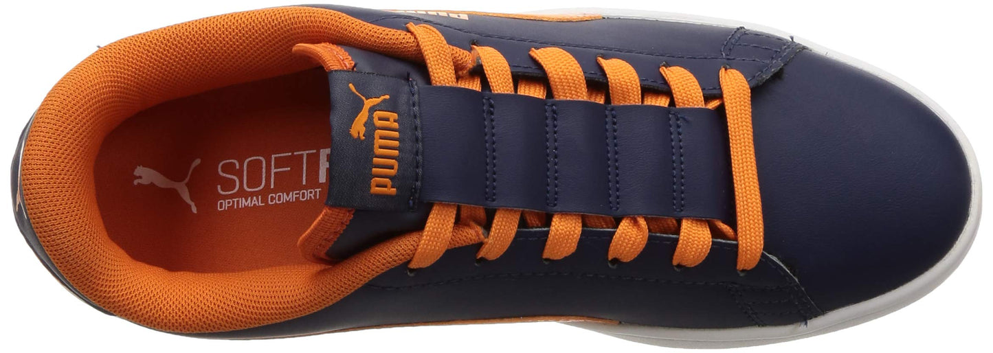 Puma unisex-adult Smash V2 Loop Peacoat-Vibrant Orange Sneaker