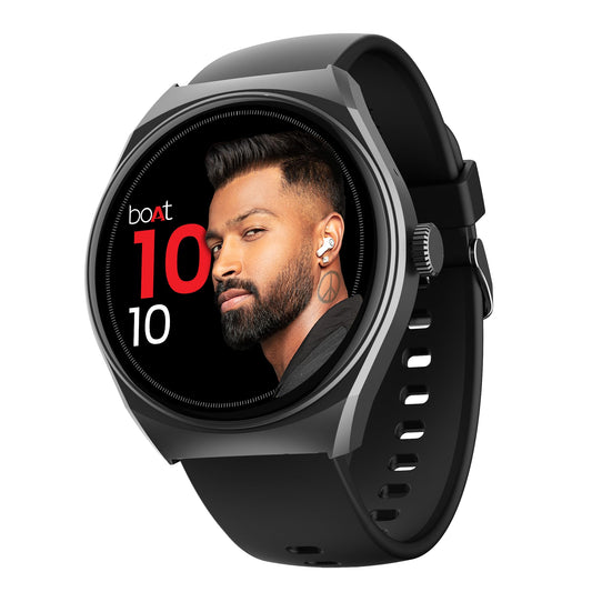 boAt Newly Lauched Lunar Comet Smart Watch with 1.39" HD Display, Advanced Bluetooth Calling, Functional Crown, Multiple Sports Mode,100 Watch Faces, Heart Rate & SPO2 Monitoring,IP67(Active Black)