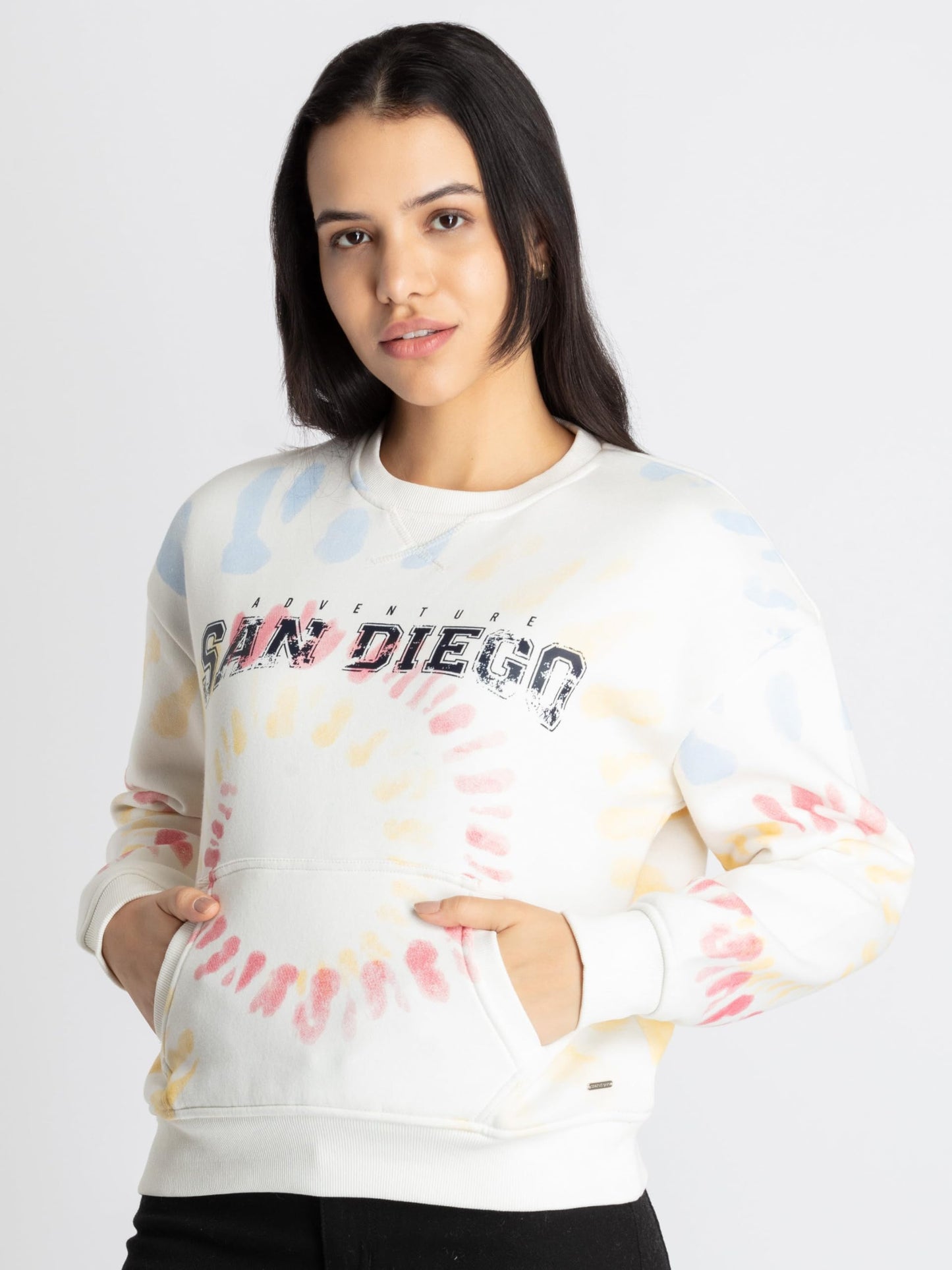 Status Quo Womens All Over Printed Sweatshirt White