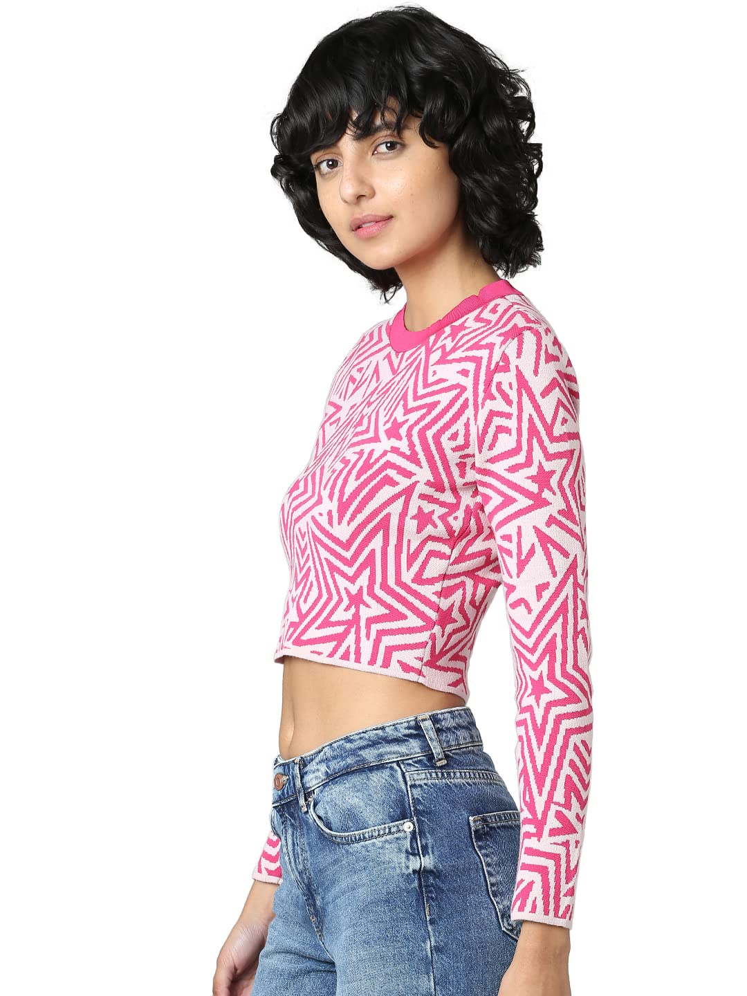 Only Women's Cotton Blend Casual Pullover Sweater (Strawberry Moon)