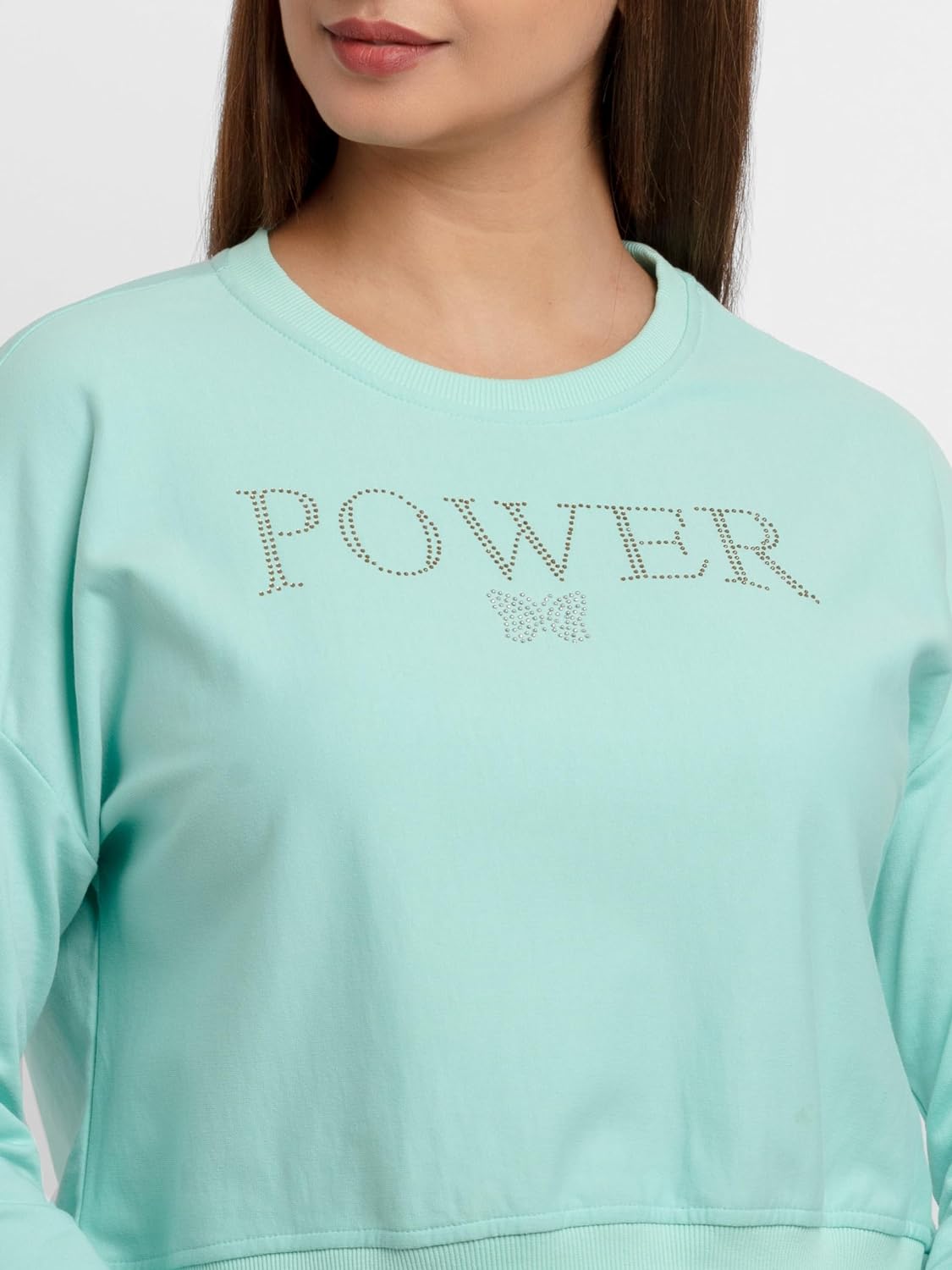 Status Quo Womens Printed Lightweight Sweatshirt SEA Green