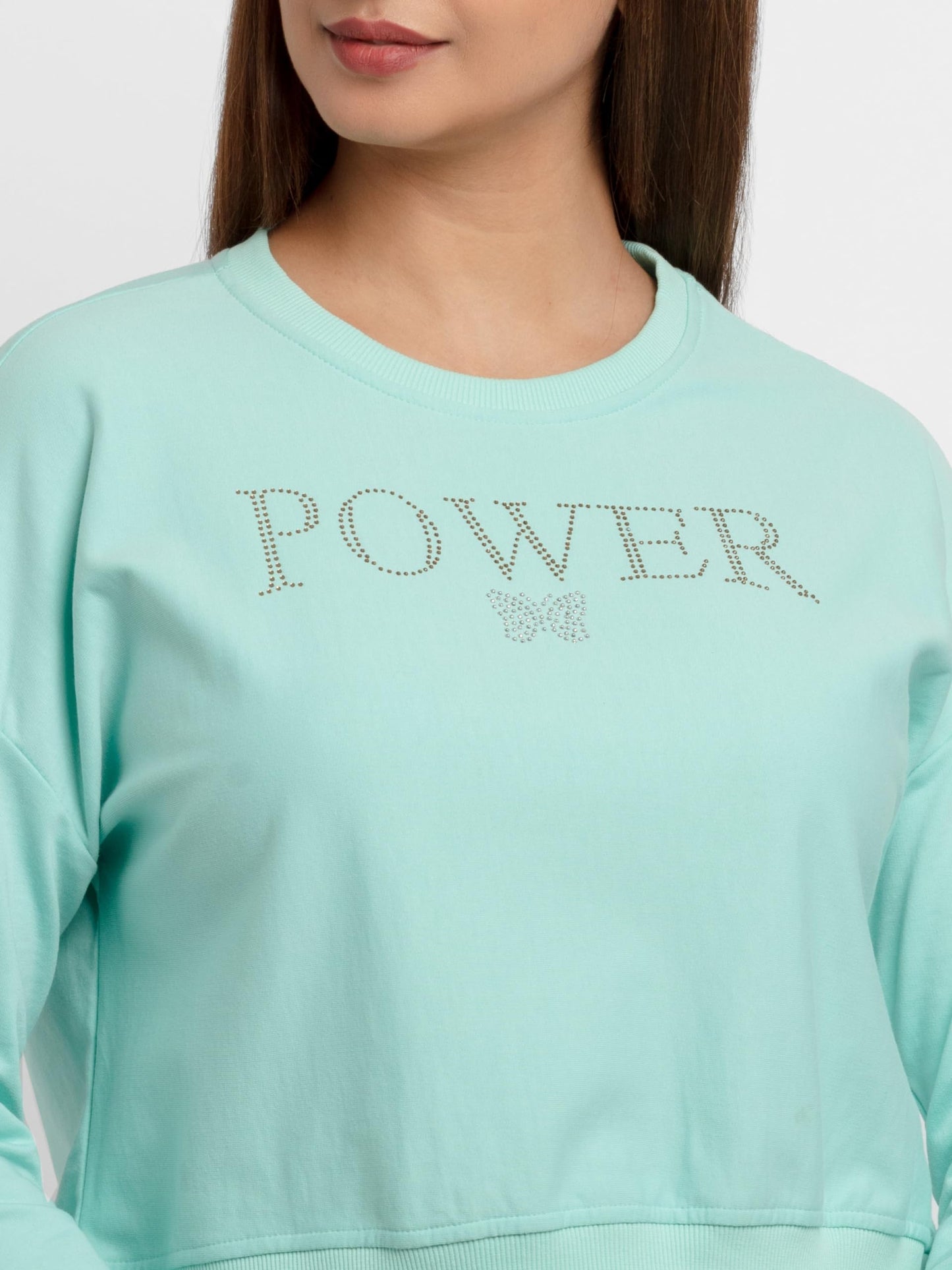 Status Quo Womens Printed Lightweight Sweatshirt SEA Green