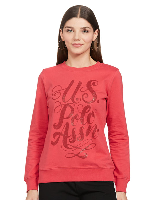 U.S. Polo Assn. Women's Cotton Hooded Neck Sweatshirt (Off White)