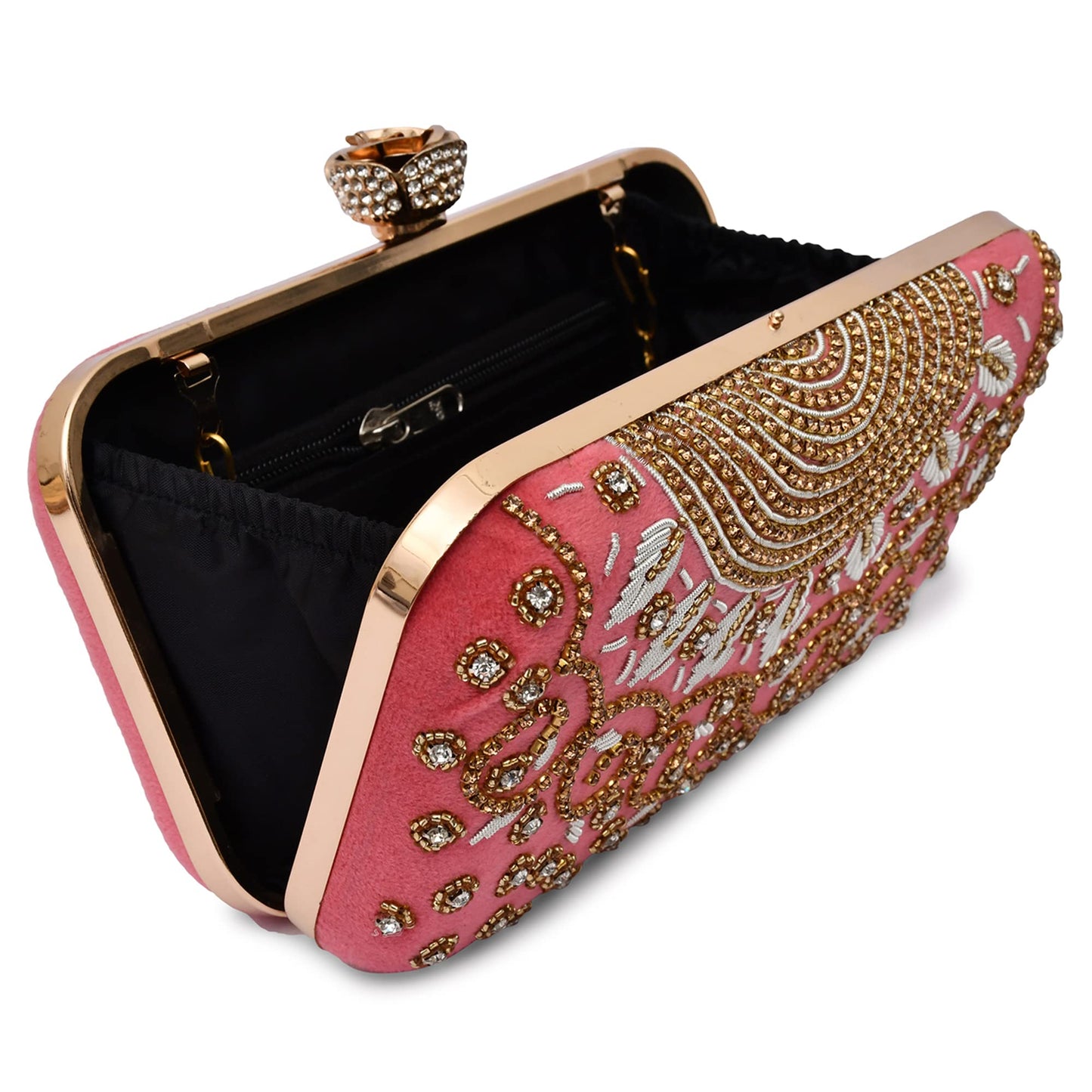 For The Beautiful You Baby pink Rose Neck Women's Clutch