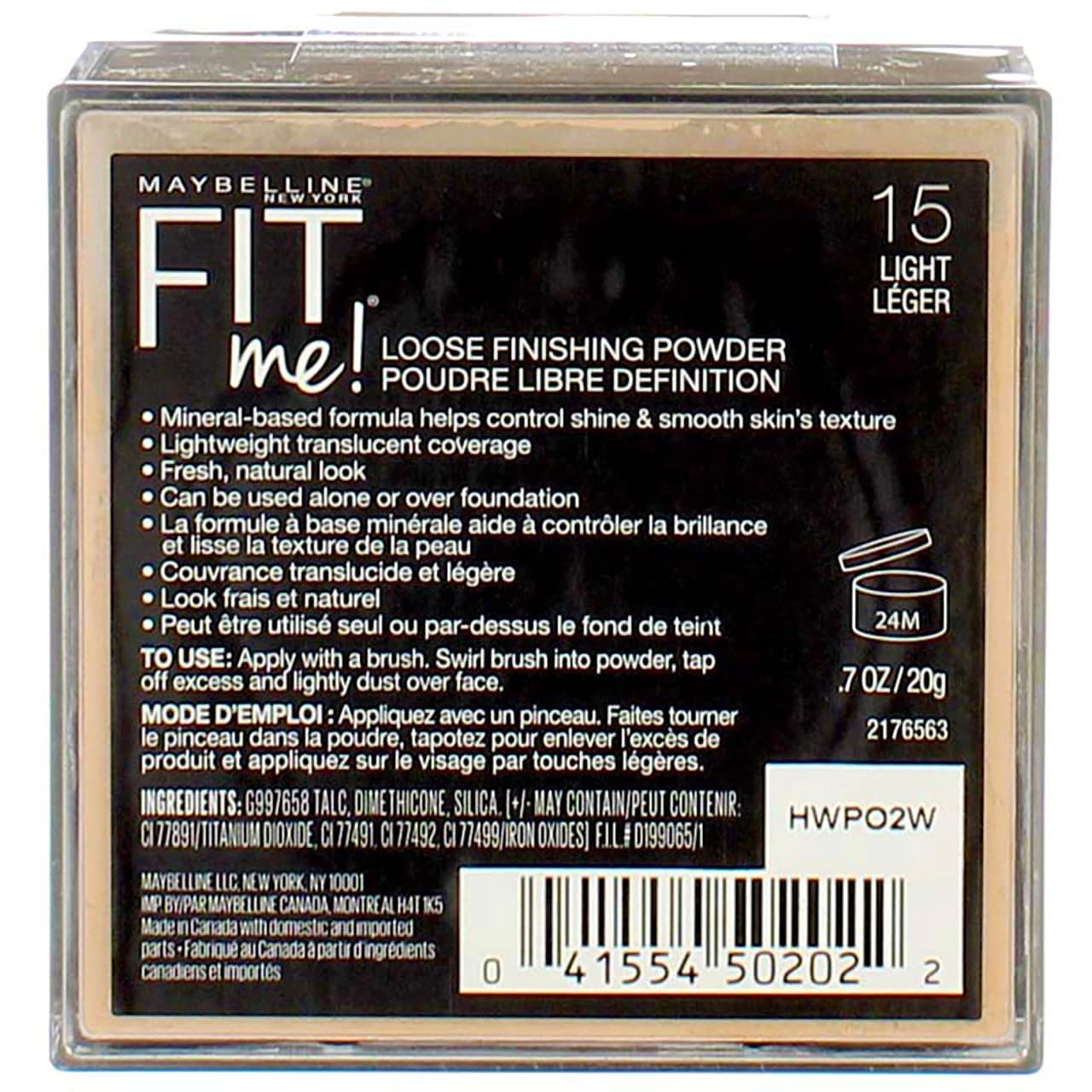 Maybelline New York Maybelline Fit Me Loose Finishing Powder, 15 Light, 0.7 oz (Pack of 2)