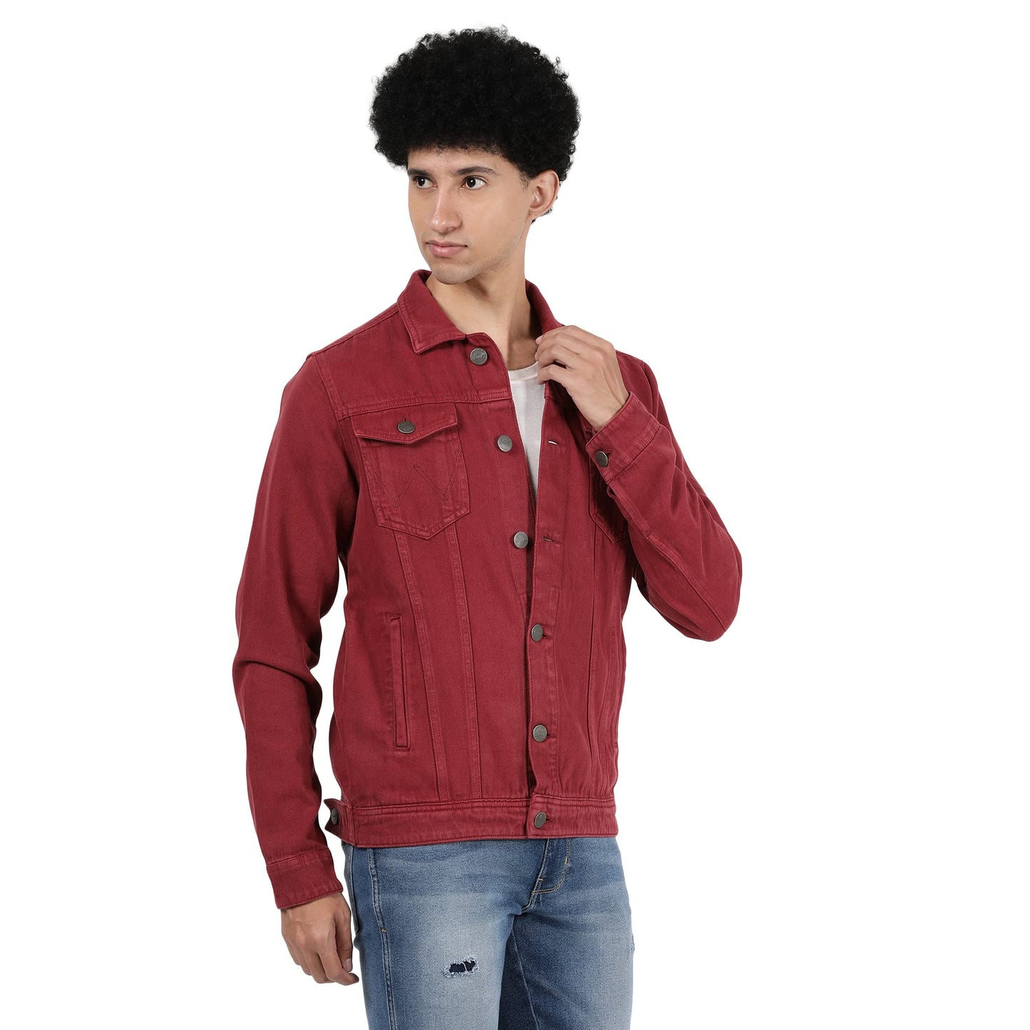 Wrangler Men's Regular Jacket (WMJK004240_Red