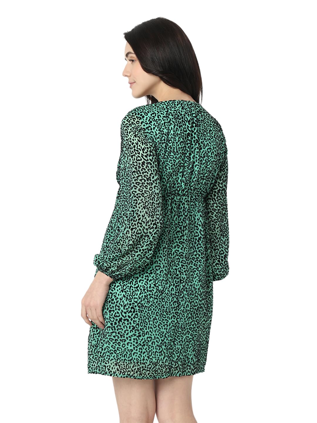 VERO MODA Women's Viscose A-Line Above The Knee Dress (Holly Holly Green)