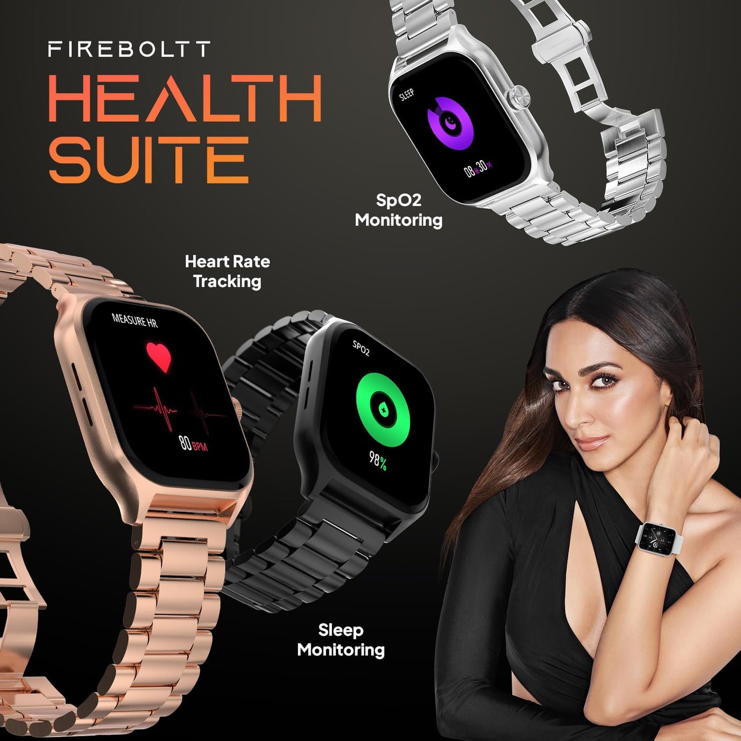 Fire-Boltt Solaris: 1.78” AMOLED Always-on Display with 368 * 448 px Resolution, 123 Sports Mode, IP68 Water-Resistant, Long-Lasting Battery Life and Comprehensive Health Tracking (Rose Gold)