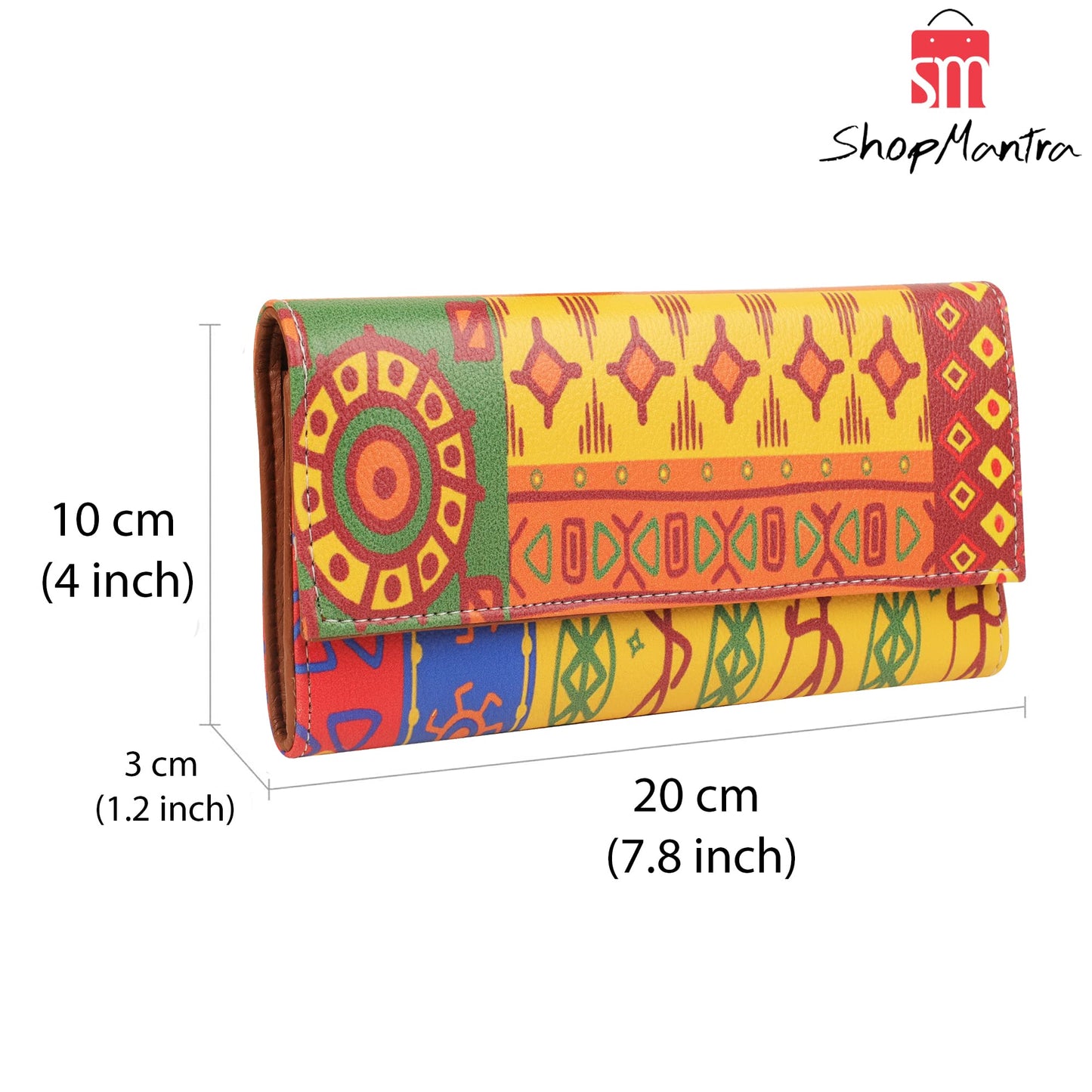 ShopMantra Wallet for Women's |Clutch|Made with Vegan Leather|Holds Upto 11 Cards 1 Id Slot|2 Notes and 1 Coin Compartment|Magnetic Closure|Orange