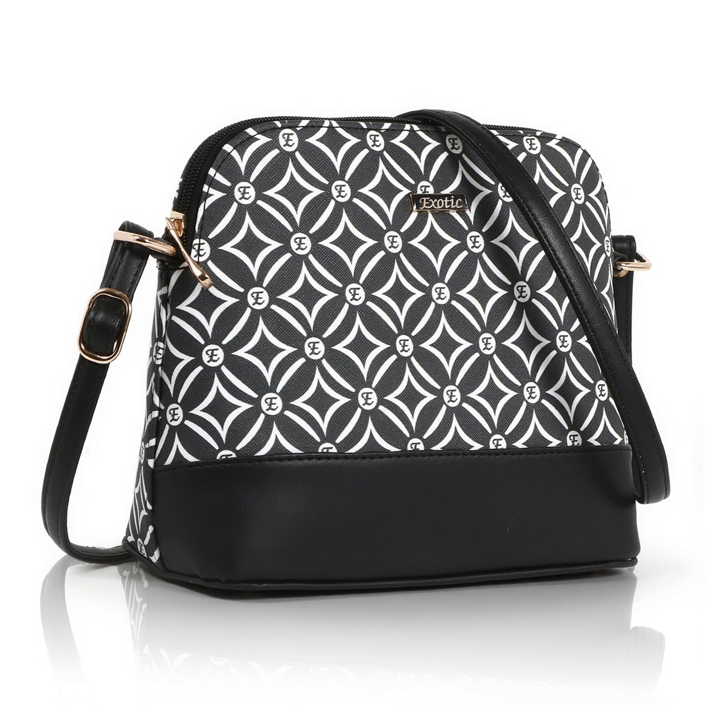 EXOTIC ethinic pattern Shoulder/Sling Bag for Girls/Women (Black)