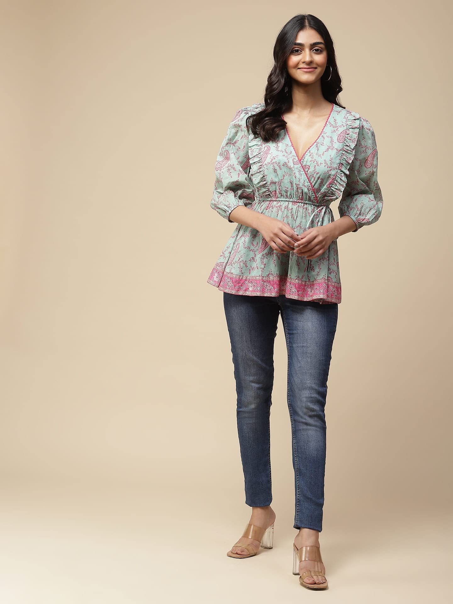 Aarke Ritu Kumar Mint Paisley Print Top