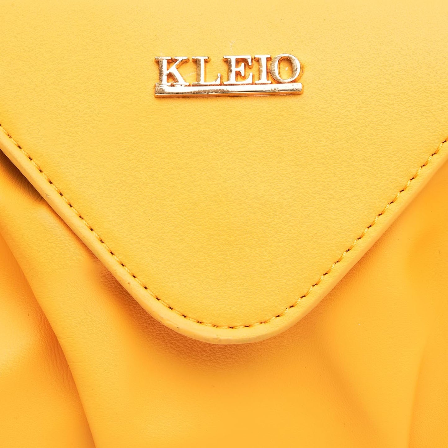 KLEIO Vegan Leather Pleated Elegant Sling Bag For Women with Magnet Flap Closure (Mustard)| Versatile Crossbody Bag for Girls for Everyday Use| Suitable for Travel, Office & College