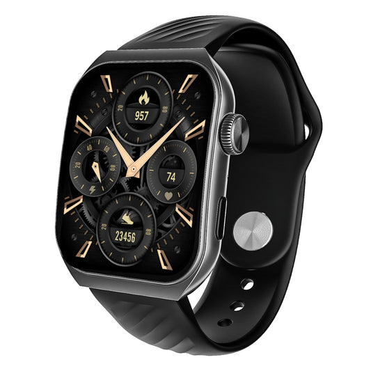 boAt Newly Launched Ultima Vogue Smart Watch with 1.96" AMOLED Curved Display, BT Calling, Functional Crown, Widget Control, Always on Display, HR & SpO2 Monitoring, IP67(Jet Black)