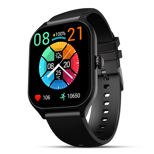 beatXP Marv Raze 1.96" Display, Advanced Bluetooth Calling Smart Watch, Smart AI Voice Assistant, 60 Hz Refresh Rate, Health, SpO2 & Stress Monitoring, Fast Charging (Black)