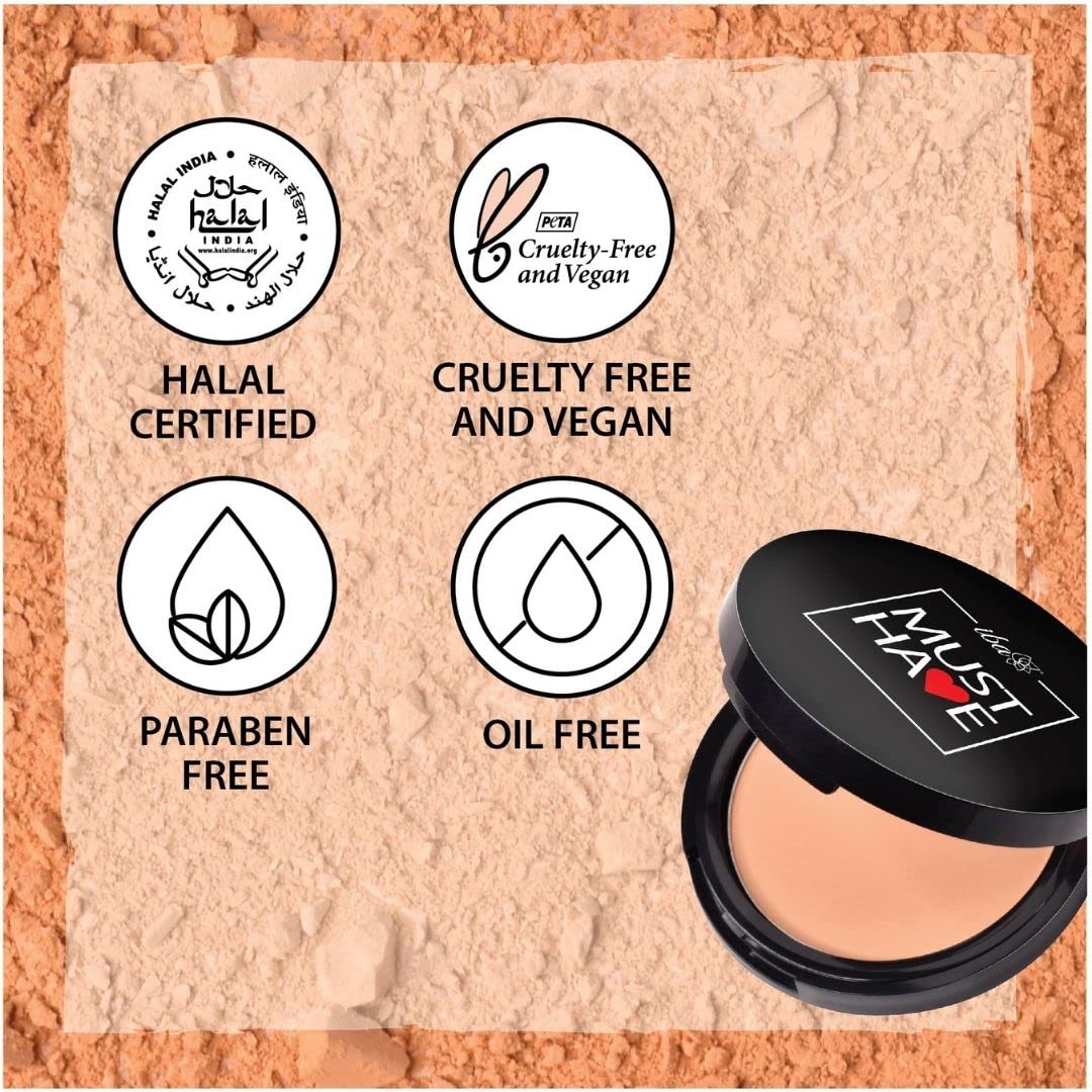 Iba Must Have Velvet Matte Pressed Compact Powder - Medium Beige, 9g | High Coverage l Ultra Blendable l Face Makeup | Weightless Formula | SPF 15 | Oil Free Fresh Matte Finish look | 100% Natural, Vegan & Cruelty-Free
