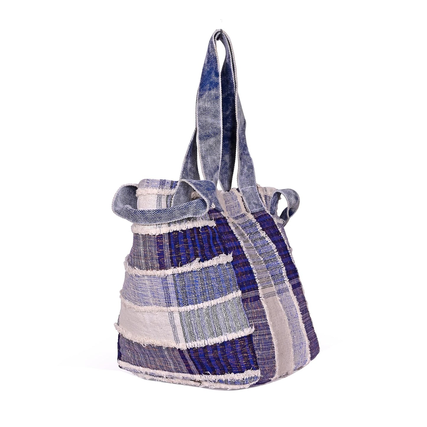 Boho Girl Canvas Jacquard Tote | Womens College Handbag | Indigo Shoulder Bag