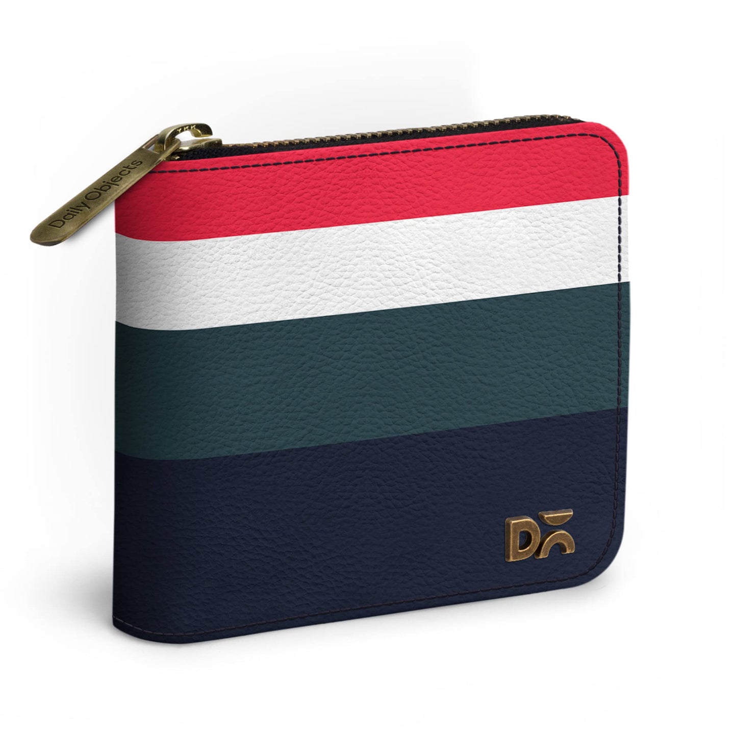 DailyObjects Deep Quad Women's Zip Wallet | Made with Leather Material | Carefully Handcrafted | Holds up to 8 Cards | Slim and Easy to Fit in Pocket | Coin Pocket with Button Closure