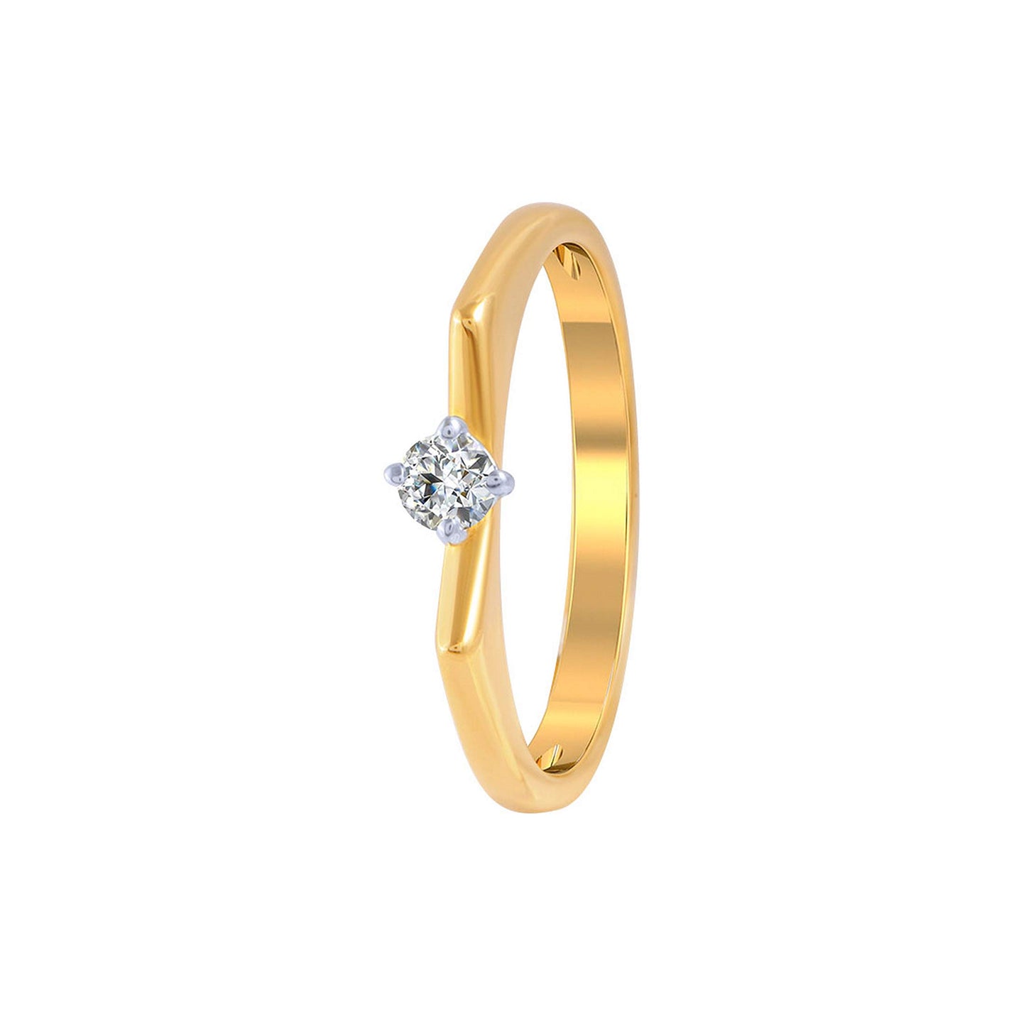P.C. Chandra Jewellers Women's Metal Yellow-Gold 18k (750) Yellow Gold Metal and Diamond Ring