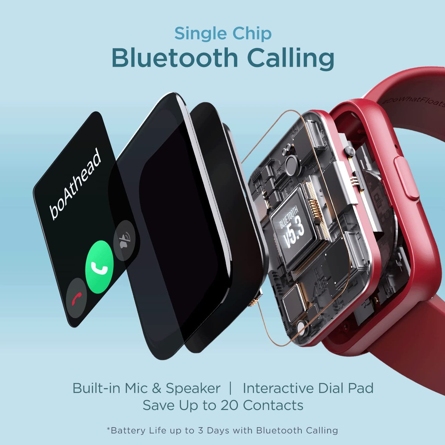 boAt Wave Call Plus Smart Watch with 1.83" HD Display, ENx Tech(Clear Calls),Advanced BT Calling, Coins,Hindi & English Bilingual Support10 Days Battery100+ Sports Modes,HR &SpO2(Cherry Red)