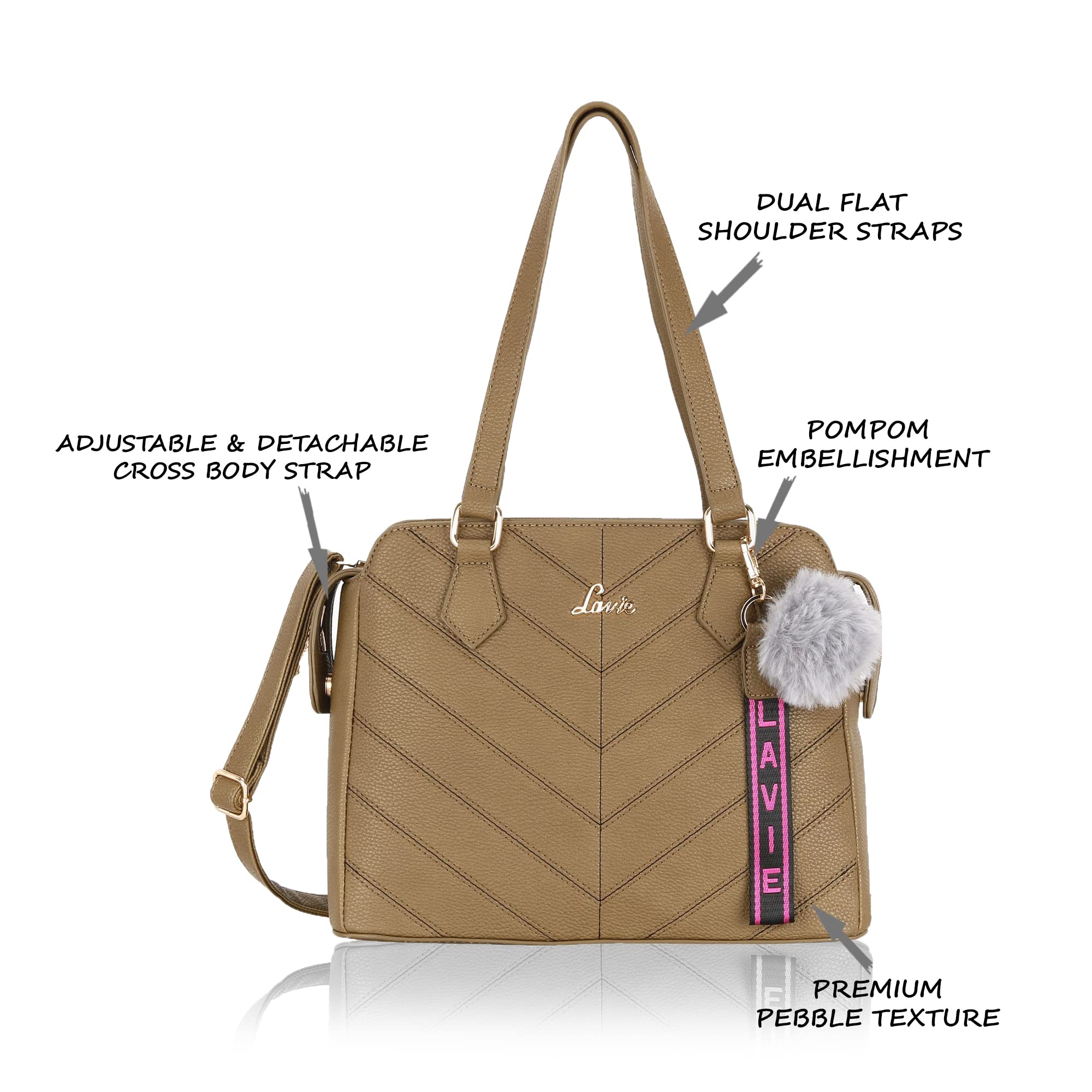 Buy Lavie Women's Ellon Laptop Bag Beige Ladies Purse Handbag at Amazon.in