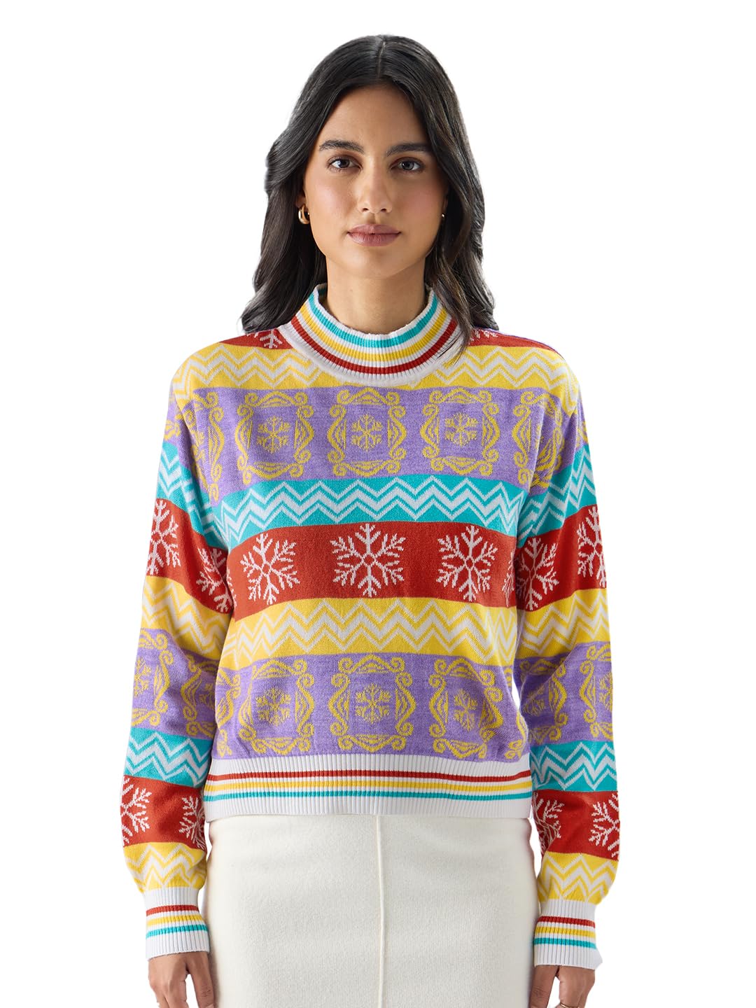 The Souled Store Official Friends: The Frame Women Oversized Sweaters Multicolour