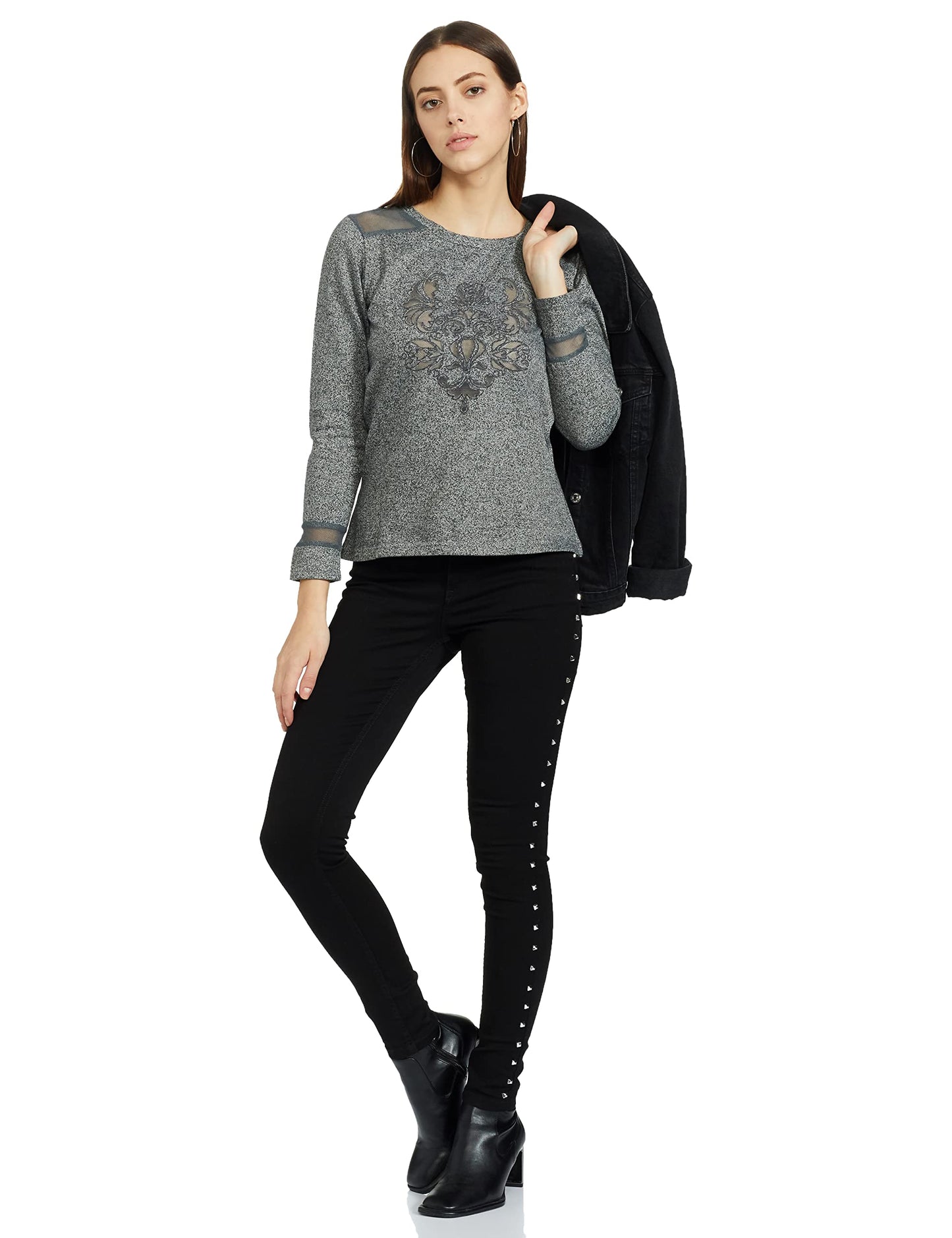 Marie Claire Women's Sweatshirt (MC10262B_Grey_XS)