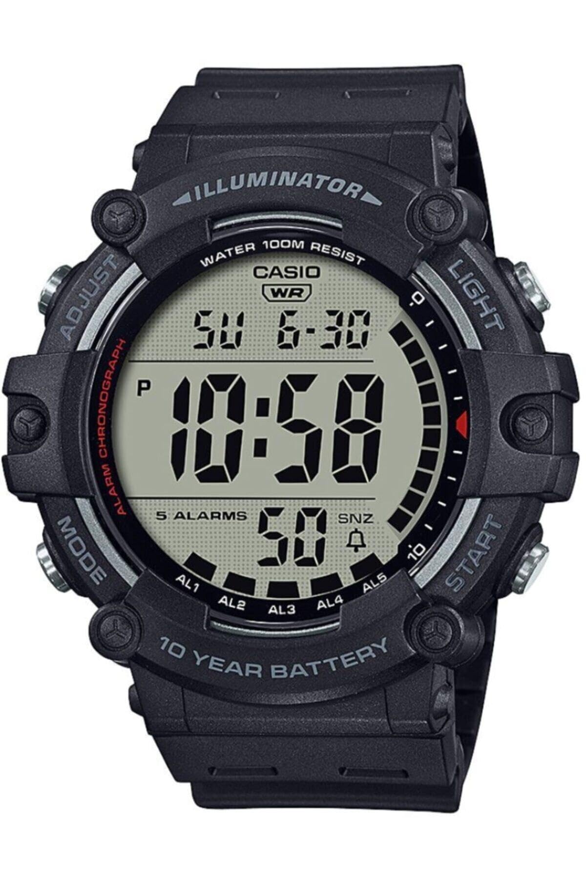 Casio Resin Digital Rubber Black Dial and Band Men's Watch-Ae-1500Wh-1Avdf