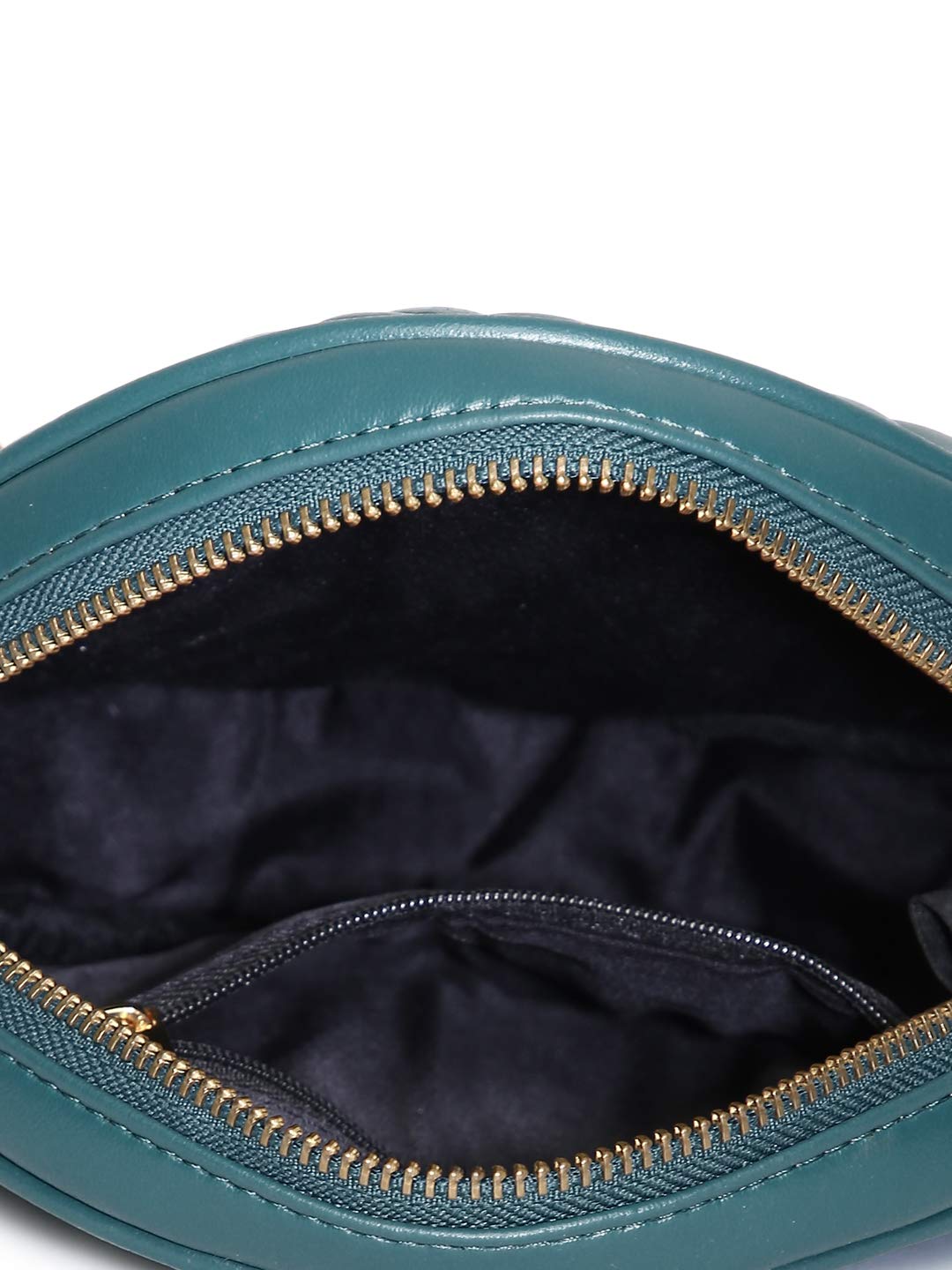 KLEIO Quilted Round Sling Bag For Women Girls Olive Green 1