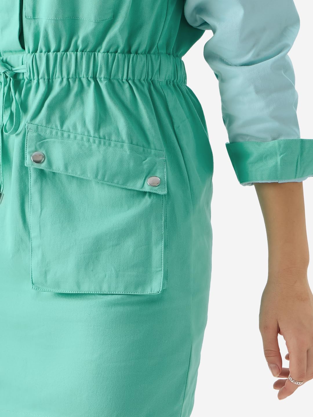 The Souled Store Solids: Apple Mint Women Shirt Dresses