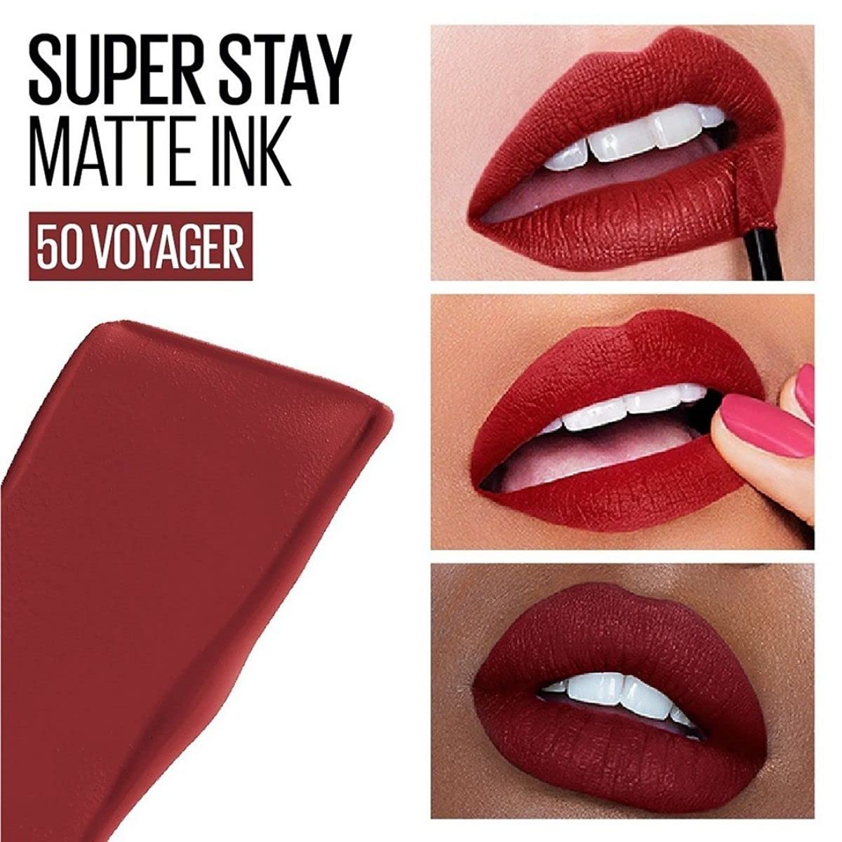 Maybelline New York Liquid Matte Lipstick, Long Lasting, 16hr Wear, Superstay Matte Ink, 50 Voyager, 5ml