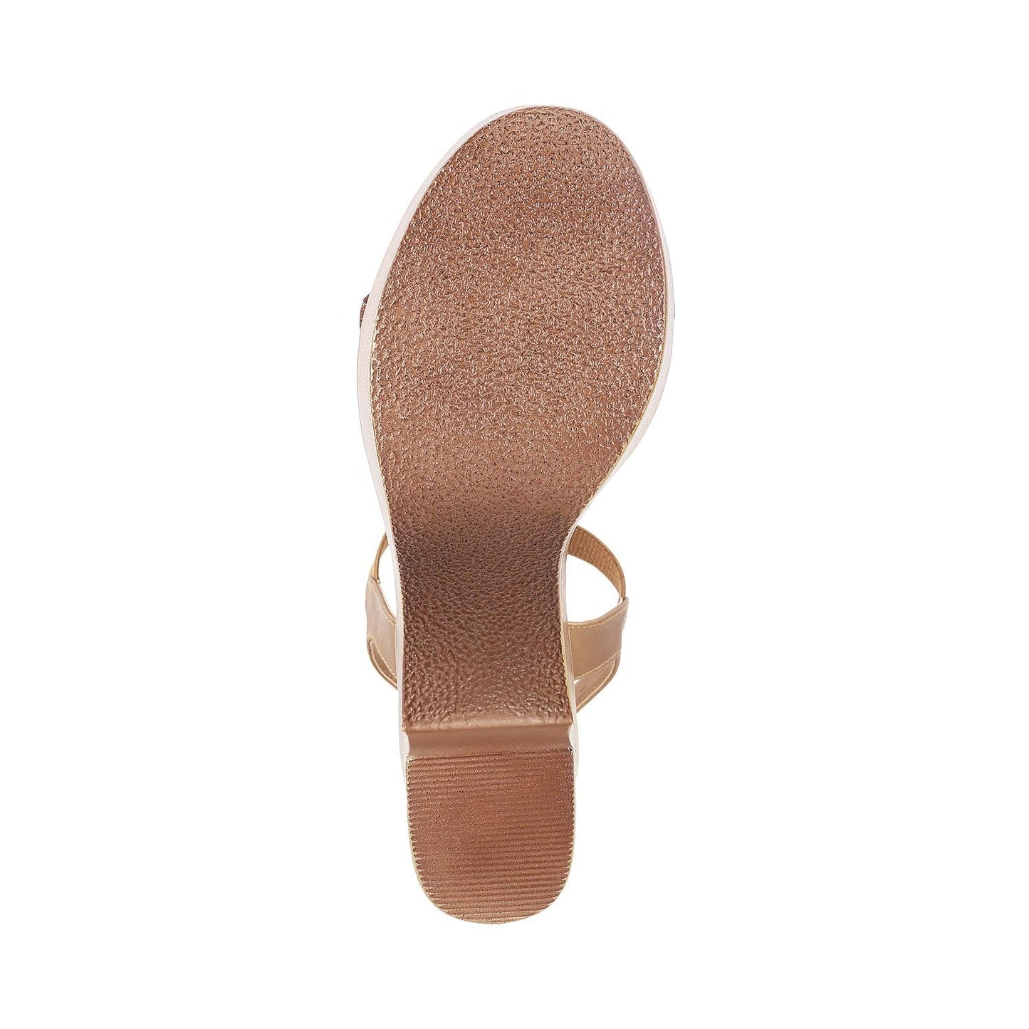 Mochi Women Antic Gold Synthetic Leather Block heel Fashion Sandal
