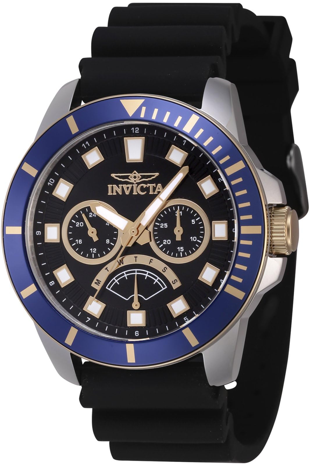 Invicta Men's Pro Diver 45mm Silicone Quartz Watch, Black, Black, Fashion