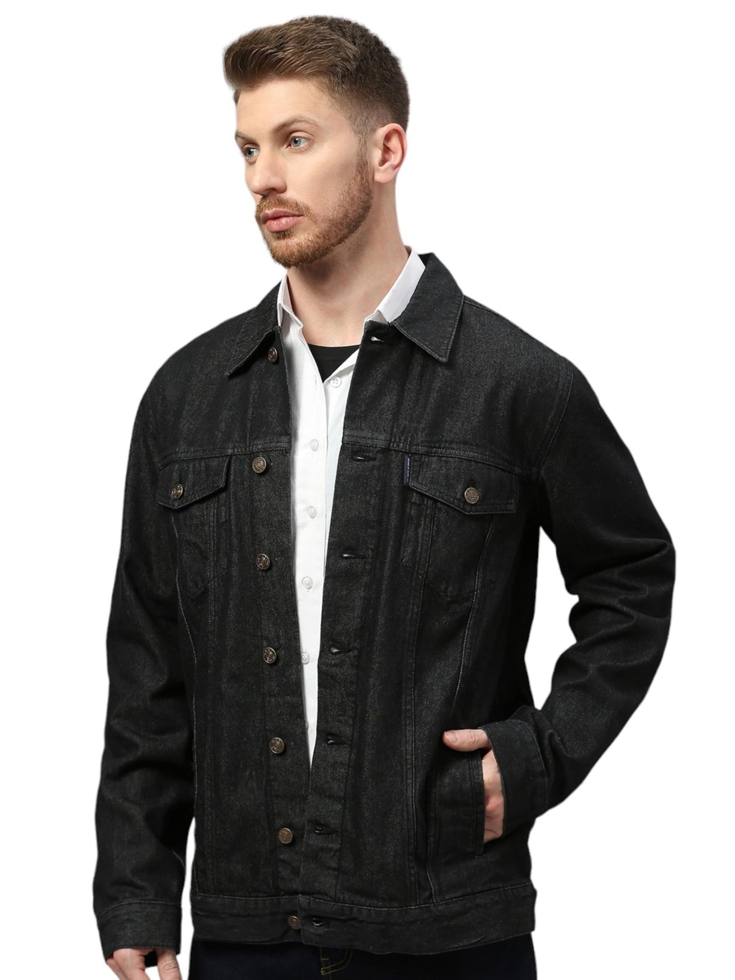 Dream of Glory Inc. Men's Denim Jacket (DOGI-AW24-M-DJ-CHARCOAL-4XL)