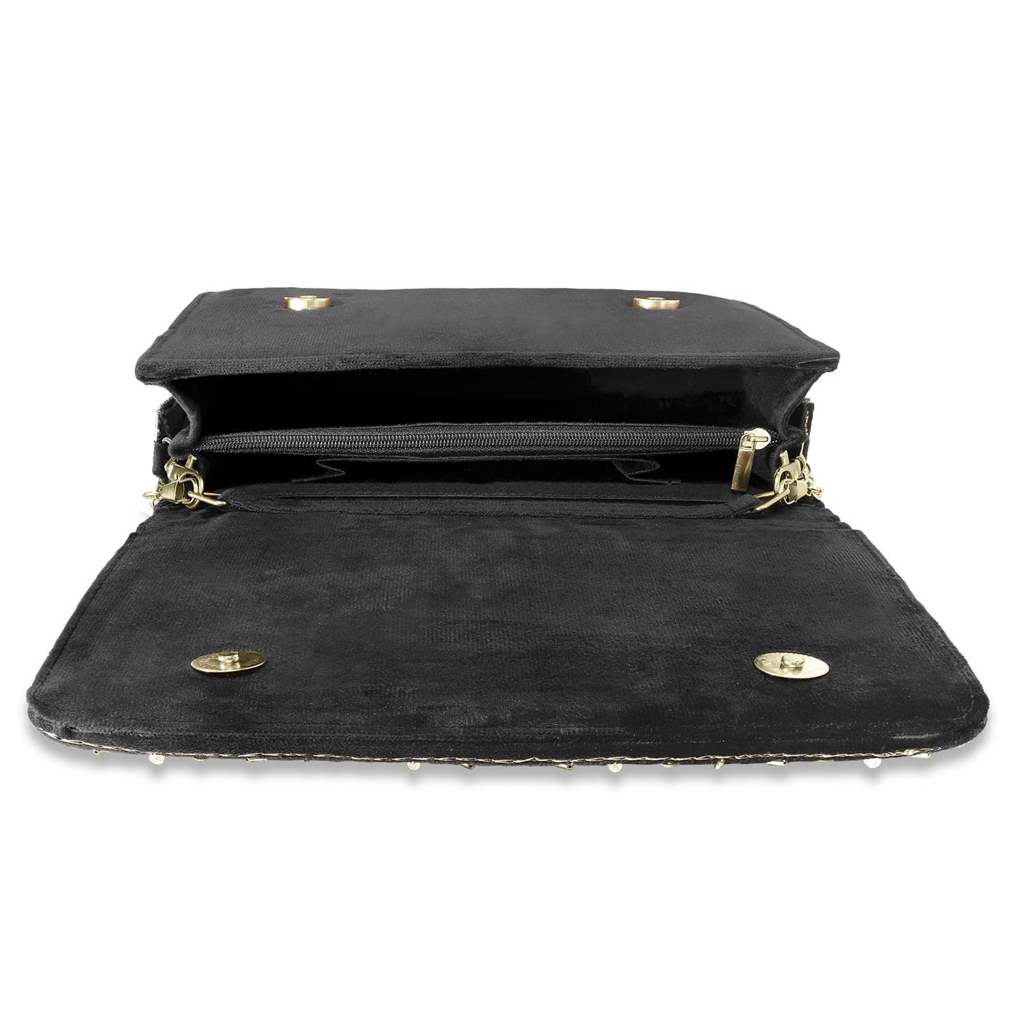 Peora Black Clutch Purses for Women Handmade Evening Handbags Bridal Clutch