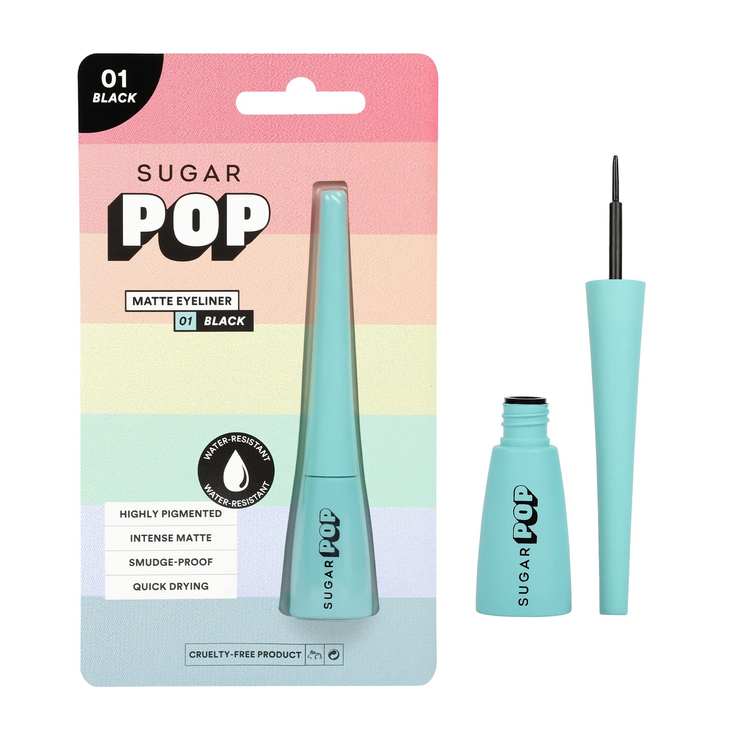 Sugar Pop Matte Finish Eyeliner, Smudge-Proof, Water-Resistant, Quick Drying | Lasts Up To 10 Hours - 01 Black