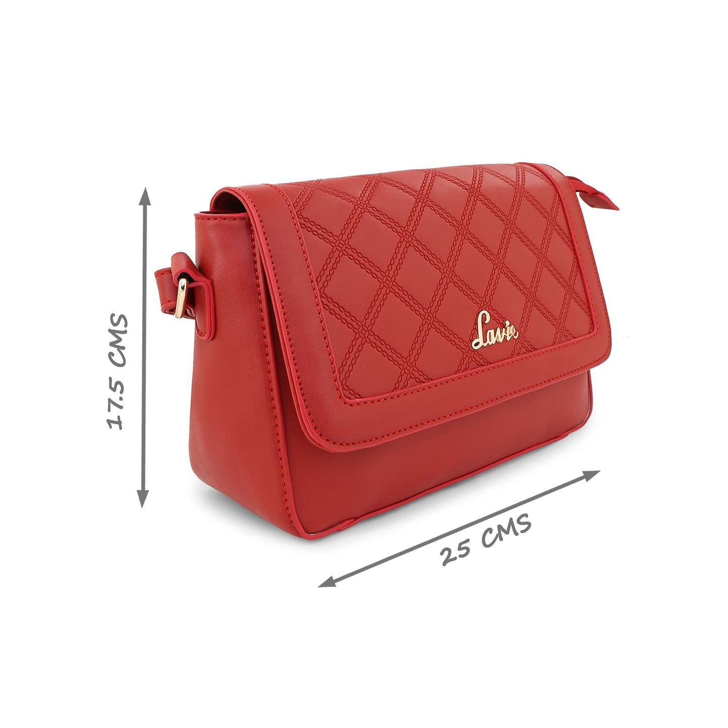 Lavie Women's Moritz Crossbody Emboss Sling Bag Red Ladies Purse Handbag