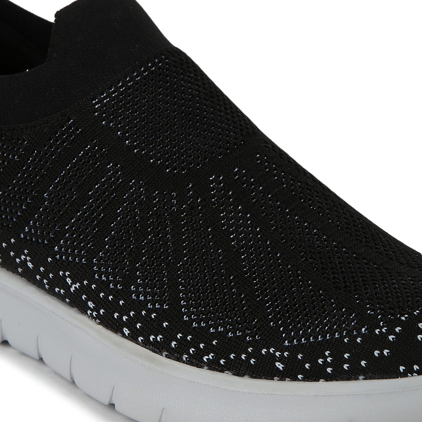 Marc Loire Women's Lightweight Athleisure Knitted Active Wear Slip-On Sneaker Shoes for Sports, Athletics, and Walking (Black, Numeric_3)