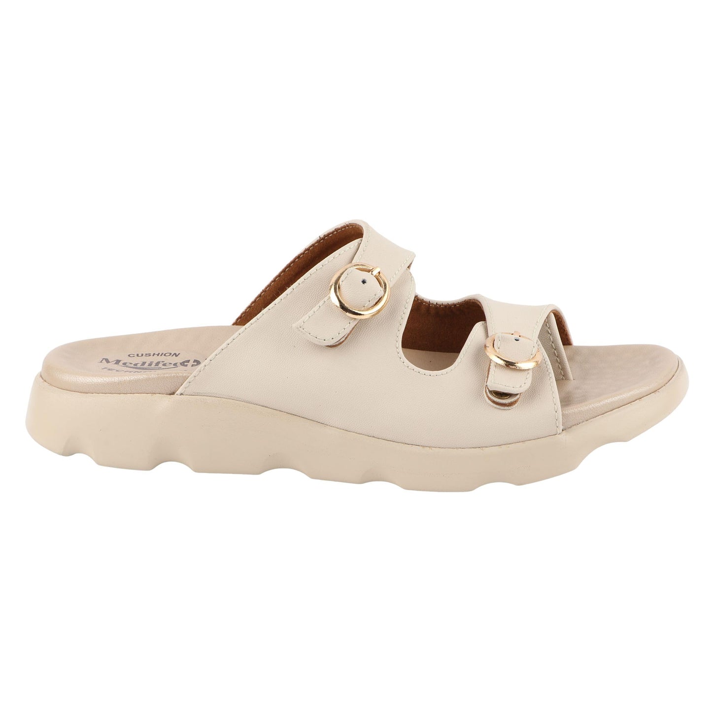 Medifeet Women's Arizona Sandals (Cream, Numeric_8)