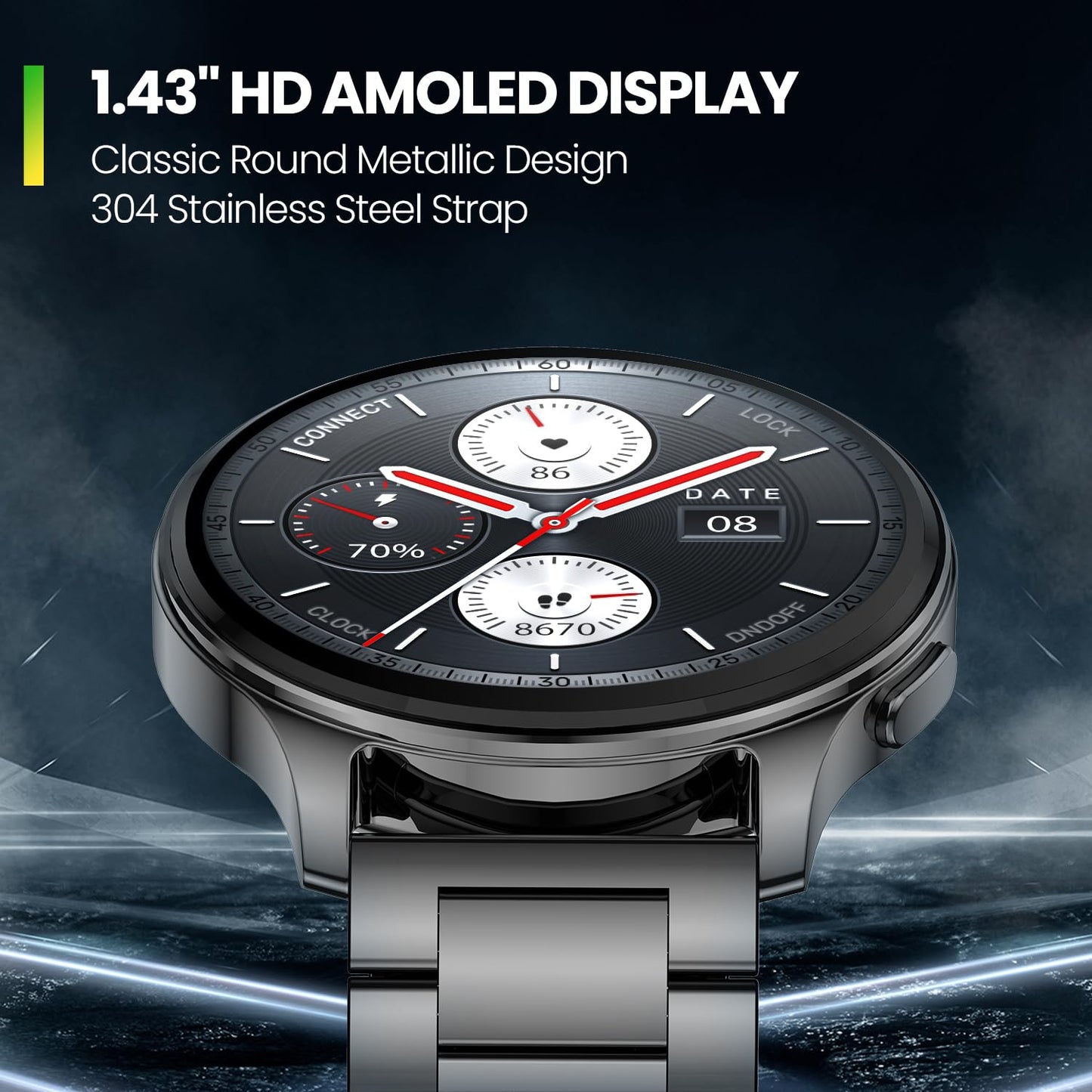 Amazfit Pop 3R Smart Watch (Metallic Sliver)