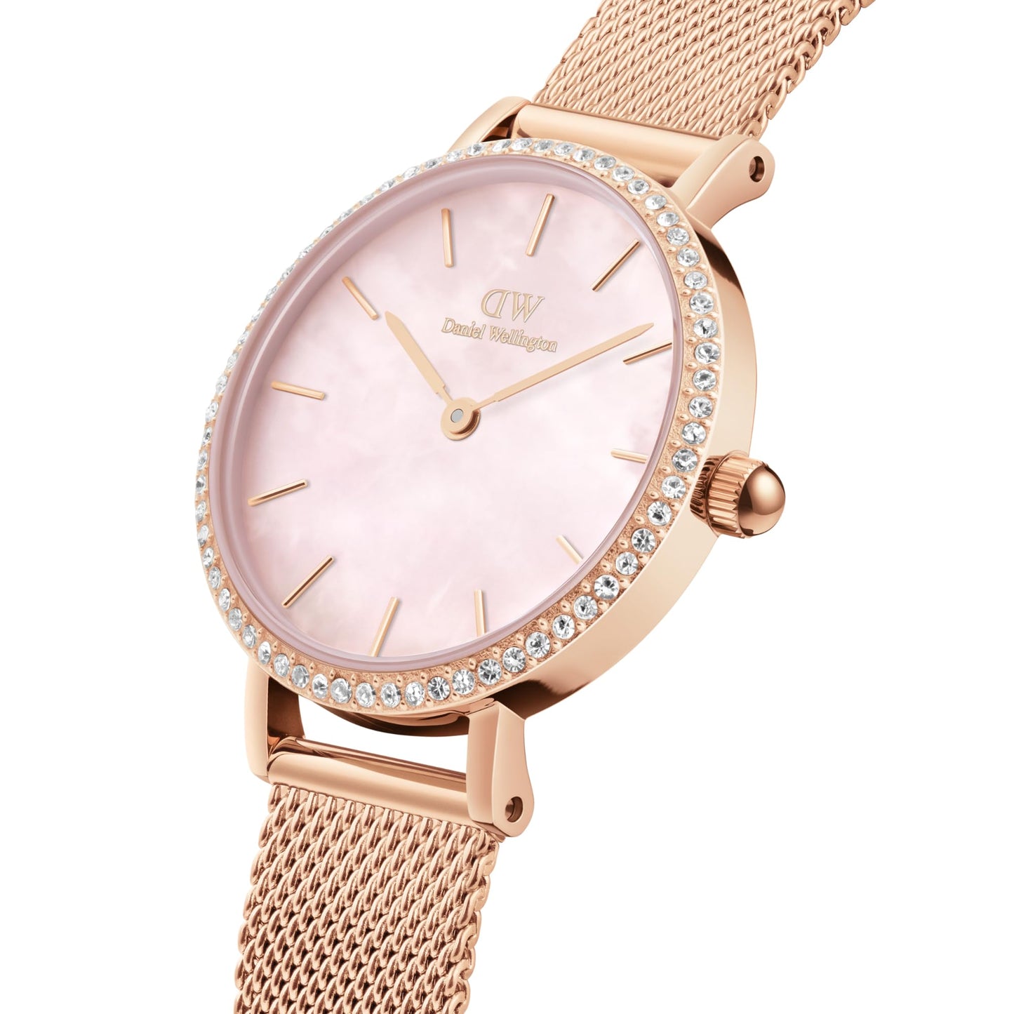 Daniel Wellington Women Analogue Mother of Pearl Pink Round Dial Watch- DW00100663K