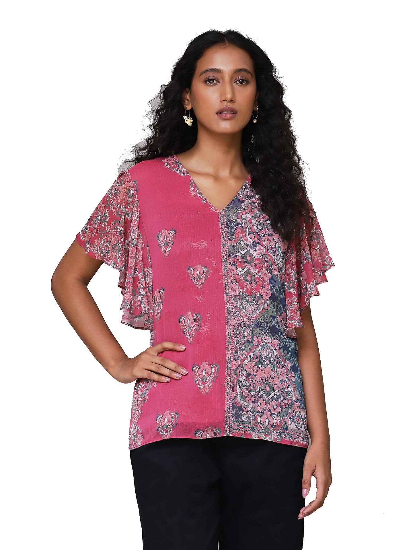 Aarke Ritu Kumar Pink Floral Print Top