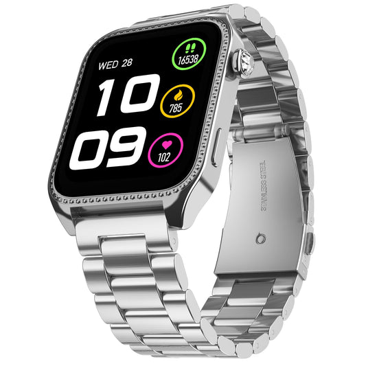 Fire-Boltt Xelor Luxury Stainless Steel Smart Watch. 1.78" AMOLED, Always-On Display, 368 * 448 px Resolution, Bluetooth Calling, 75 HZ Refresh Rate