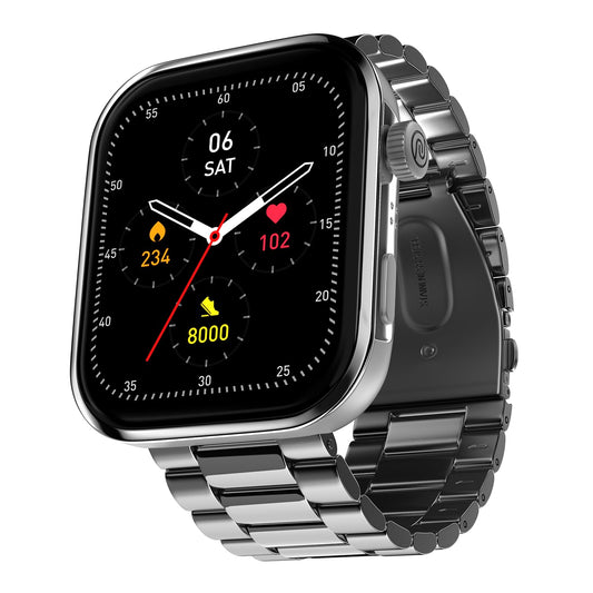 Noise Newly Launched ColorFit Pro 5 Max 1.96" AMOLED Display Smart Watch, BT Calling, Post Training Workout Analysis, VO2 Max, Rapid Health, 5X Faster Data Transfer - Elite Silver