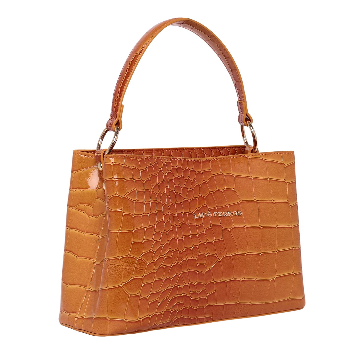 Lino Perros Glossy Tan Textured Satchel