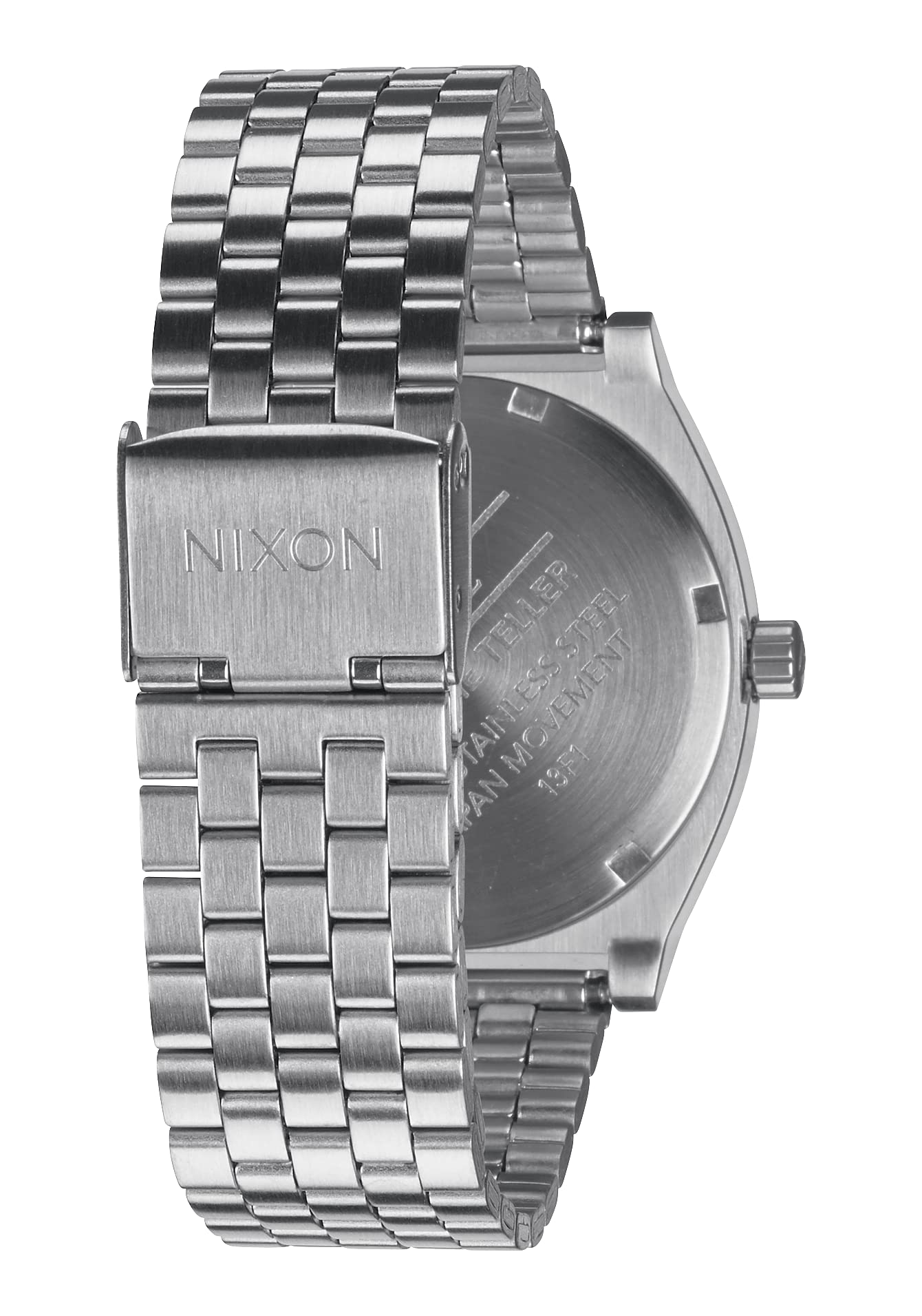 NIXON Time Teller A045 - Silver/Turquoise - 100m Water Resistant Men's Analog Fashion Watch (37mm Watch Face, 19.5mm-18mm Stainless Steel Band)