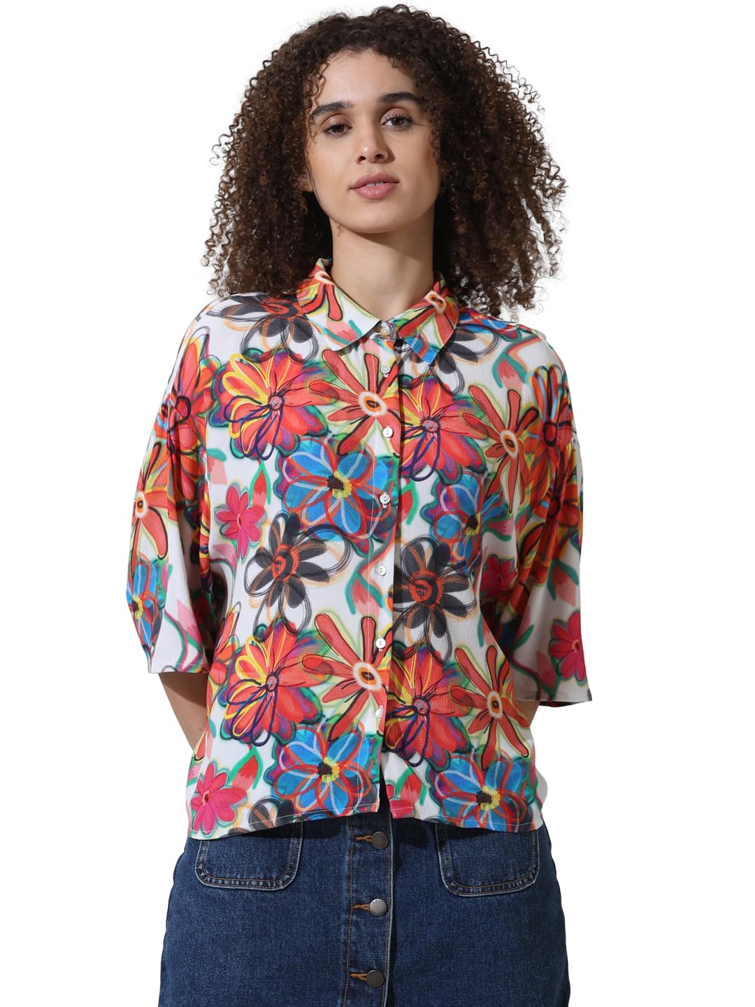 ONLY Women's Relaxed Fit Shirt (15334604-Cloud Dancer_Cloud