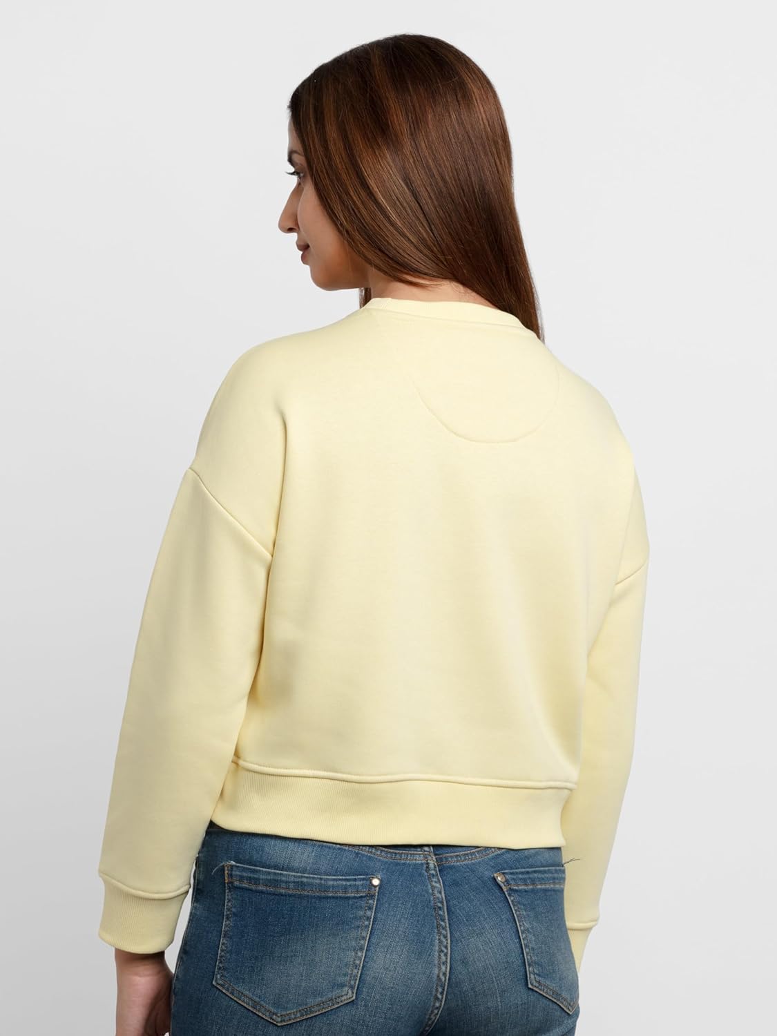 Status Quo Womens Printed Round Neck Sweatshirt Lemon