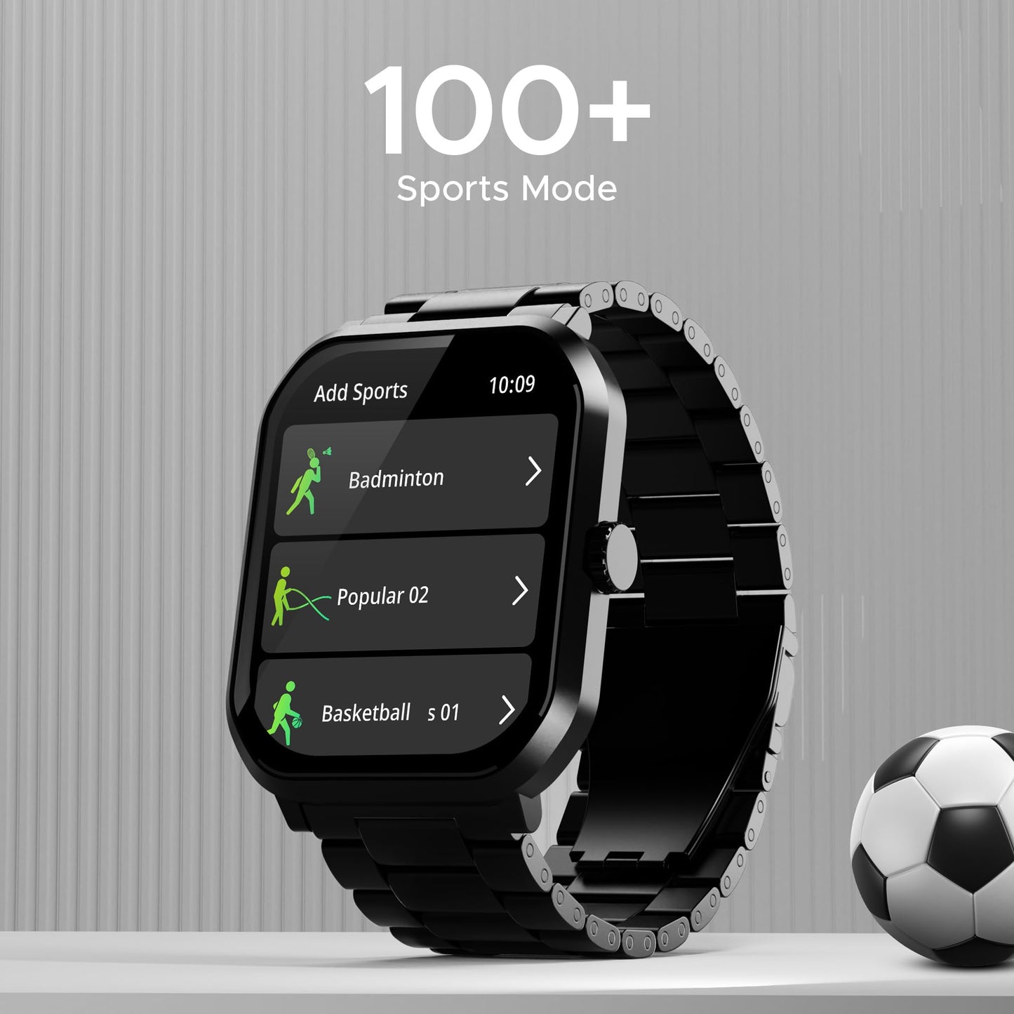 boAt Ultima Select Smart Watch with 2.01" AMOLED Display, Advanced BT Calling, Functional Crown, Always on Display, 100+ Sports Mode, IP68, HR & Blood Oxygen Monitoring(Steel Black)