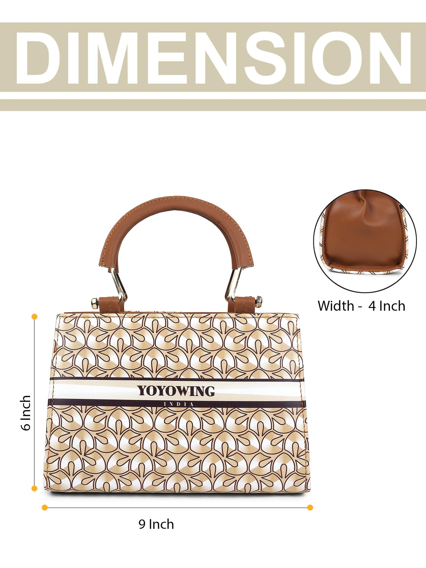 YOYOWING Cherry Brown Sling bag for women PU Synthetic Leather Cross body Ladies sling purse travel Geometric Pattern