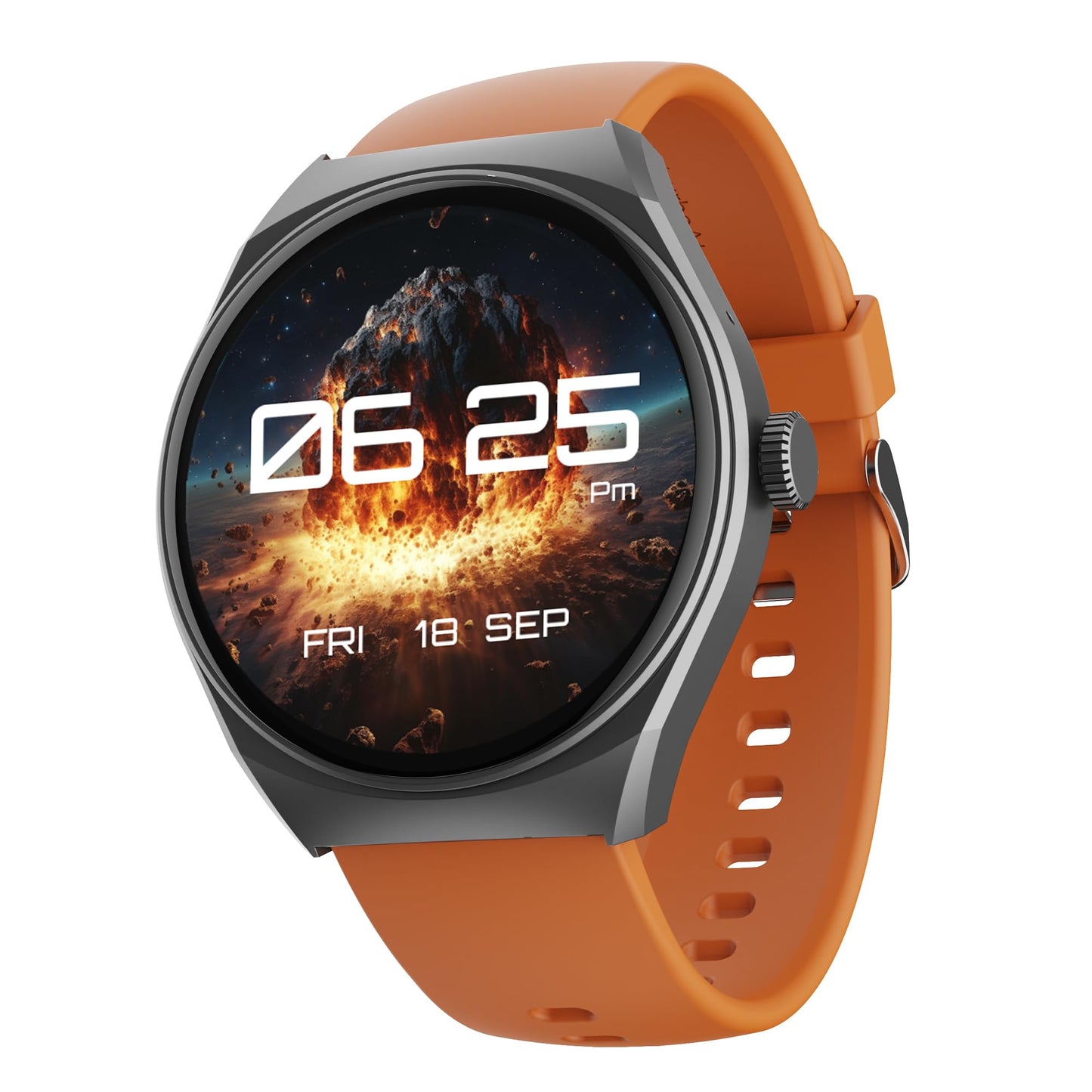 boAt Lunar Comet with 1.39" HD Display, Advanced Bluetooth Calling, Functional Crown, Multiple Sports Mode,100 Watch Faces, HR & SpO2 Monitoring,IP67, Smart Watch for Men & Women(Royal Orange)